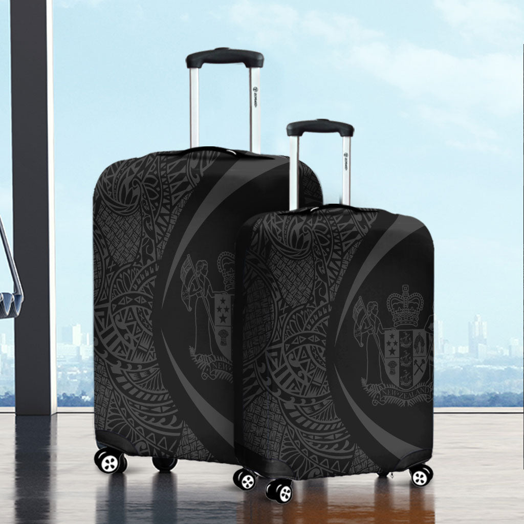 New Zealand Luggage Cover Lauhala Gray Circle Style
