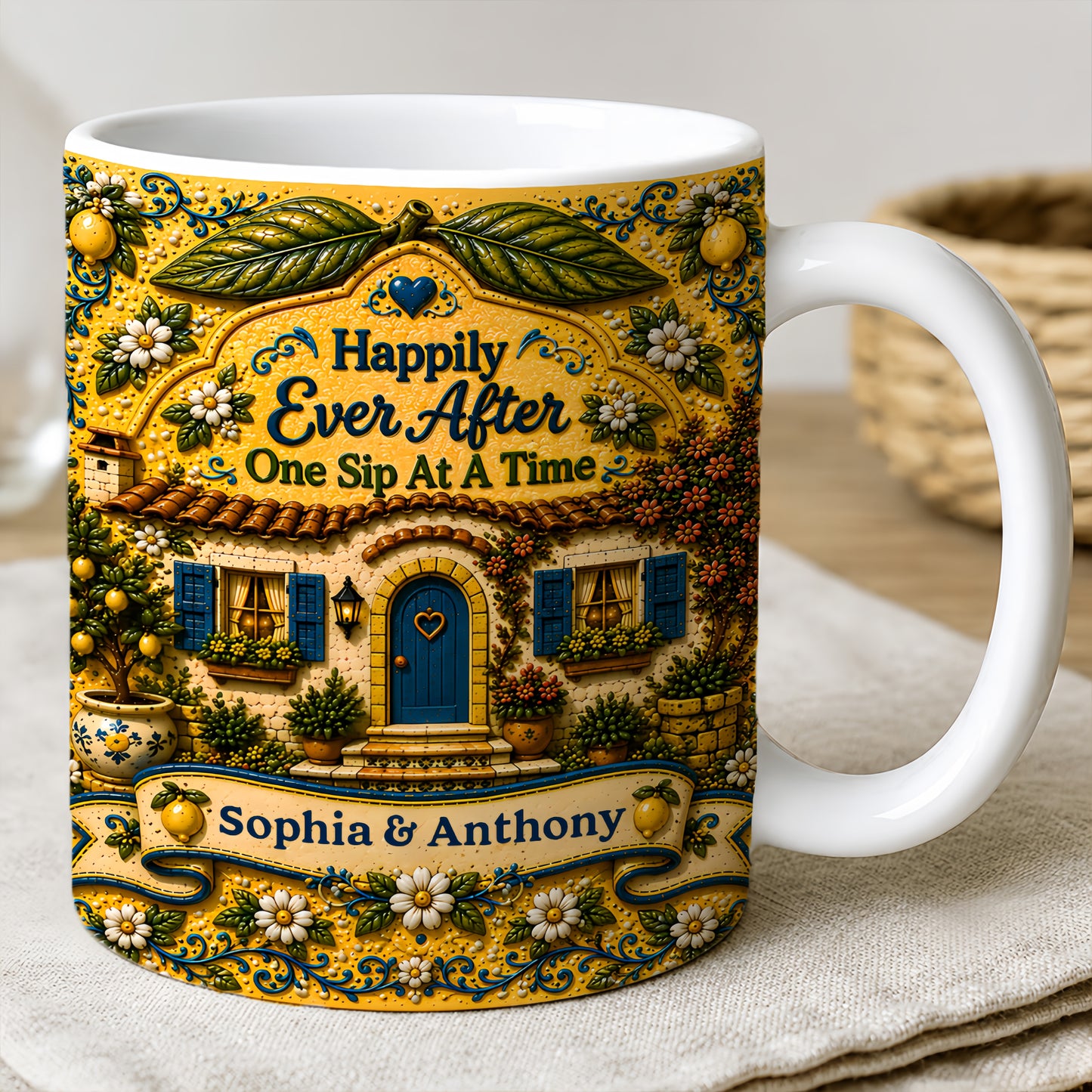 Happily Ever After Starts Here - Personalized Accent Mug