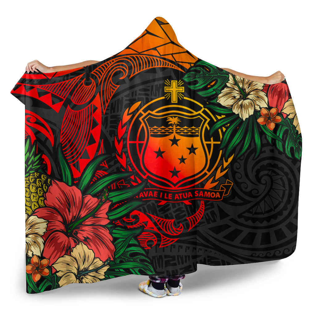 Samoa Hooded Blanket Polynesian Coat Of Arms Tropical