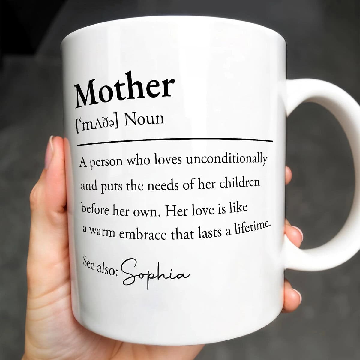 Mother Definition - Personalized Coffee Mug - Gift For Mom And Mothers