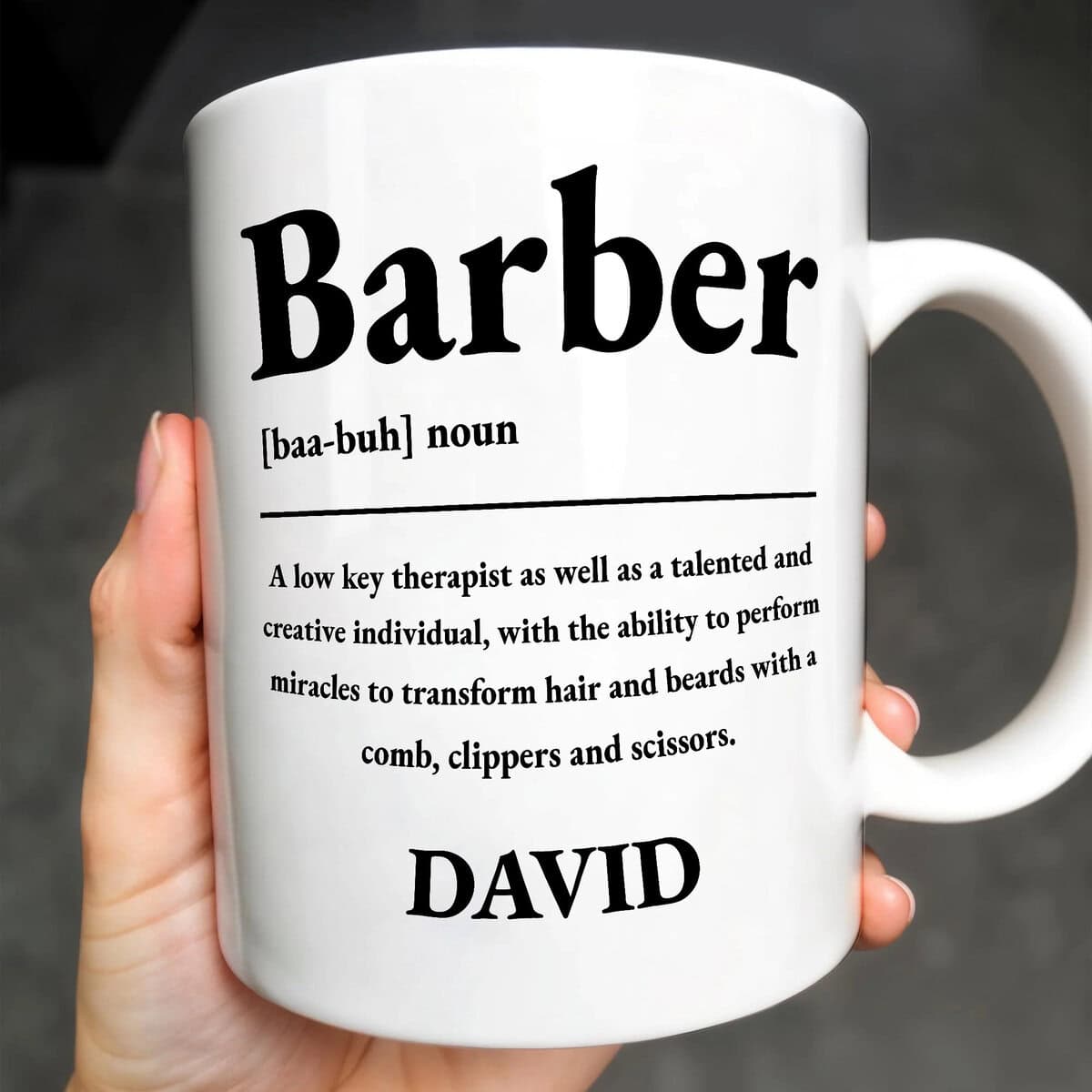 Barber Definition - Personalized Coffee Mug - Gift For Barbers