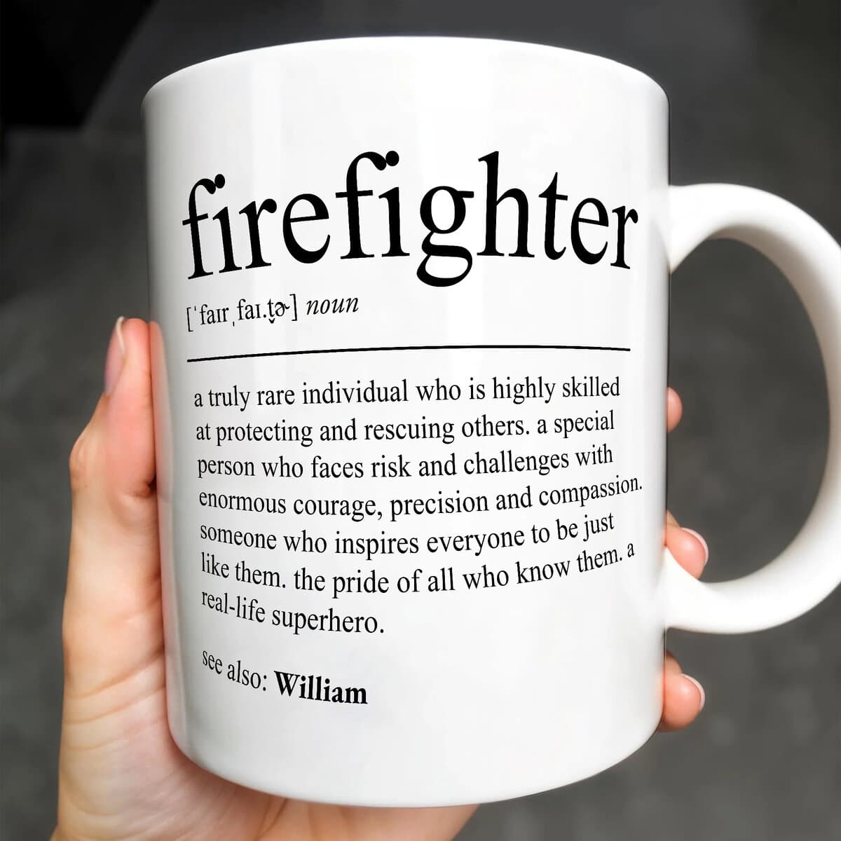 Firefighter Definition - Personalized Coffee Mug - Gift For Firefighters