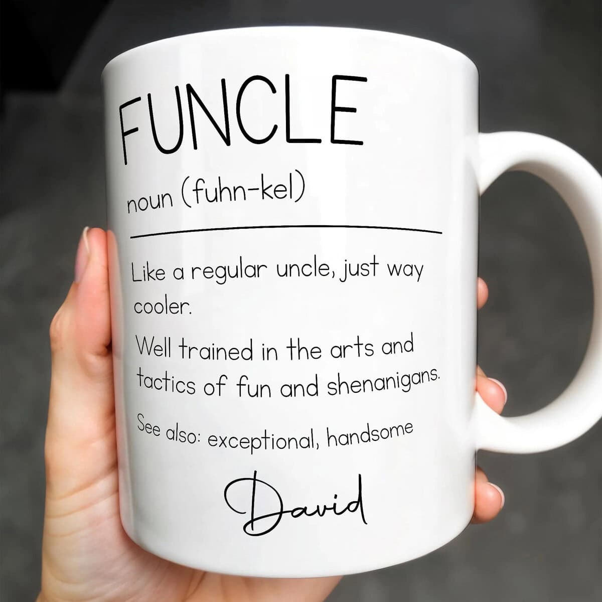 Funcle Noun Definition Coffee Mug, Personalized Gift For Uncle