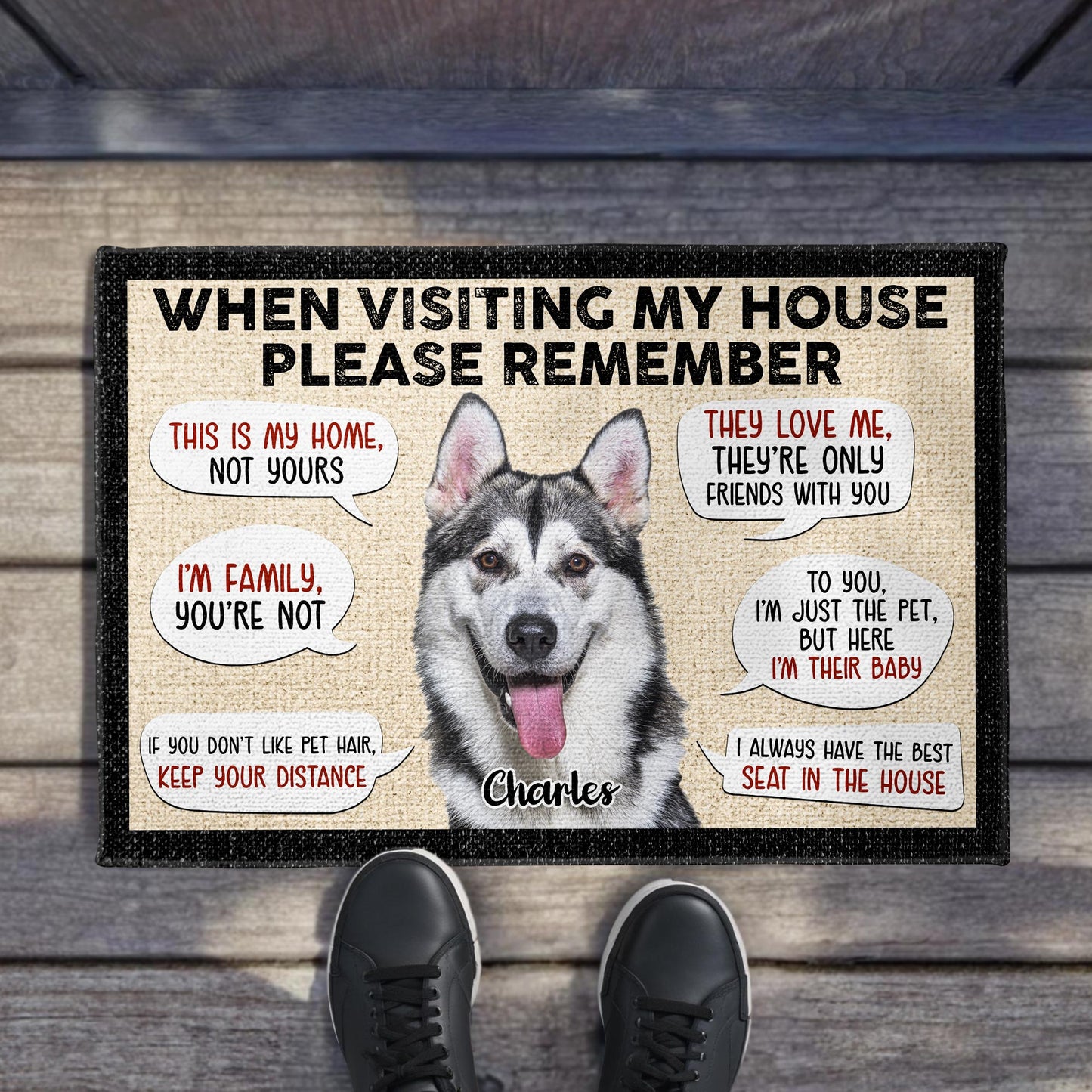 When Visiting My House - Personalized Doormat - Gift For Dog Lovers