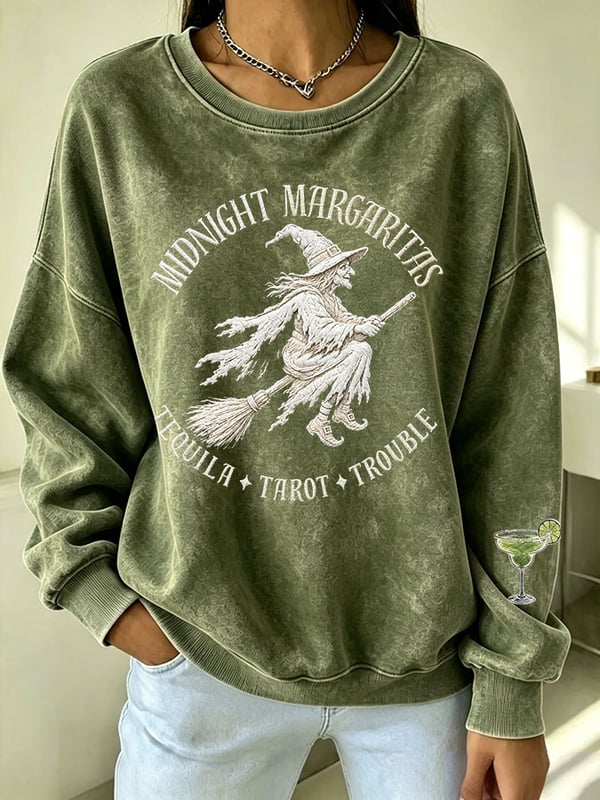 Midnight Margaritas - Halloween Witch Sweatshirt