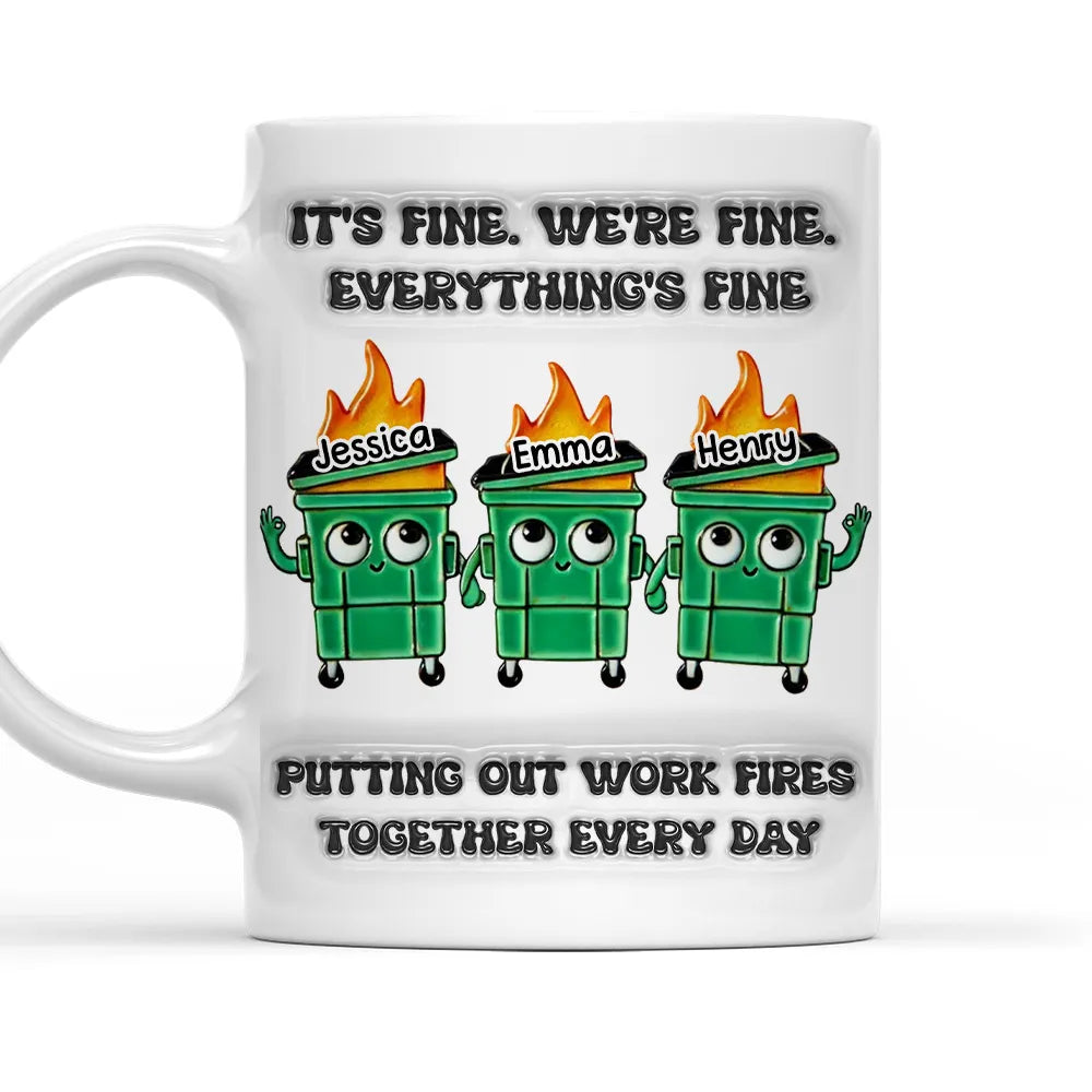 Putting Out Work Fires Together Every Day Custom Mug - Personalized Accent Mug