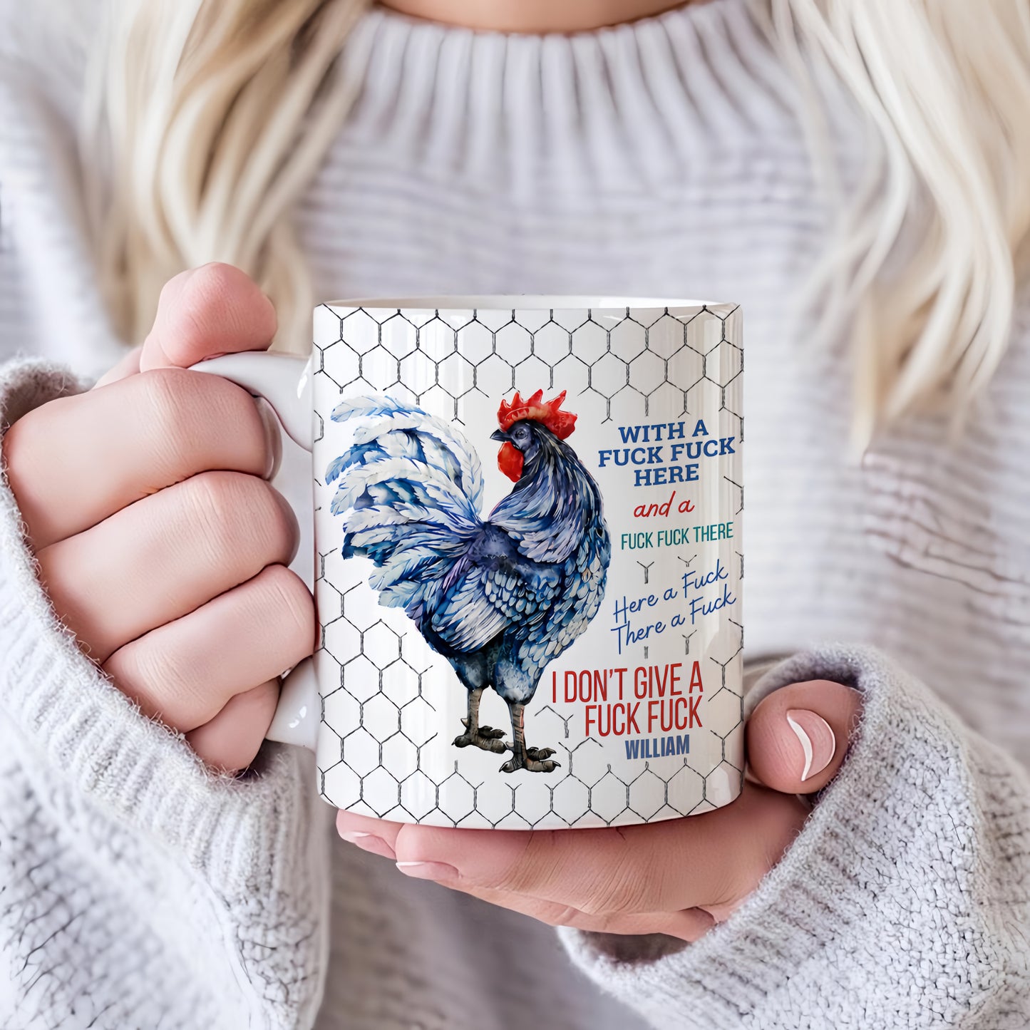 With A Fck Fck Here - Personalized Ceramic Coffee Mug