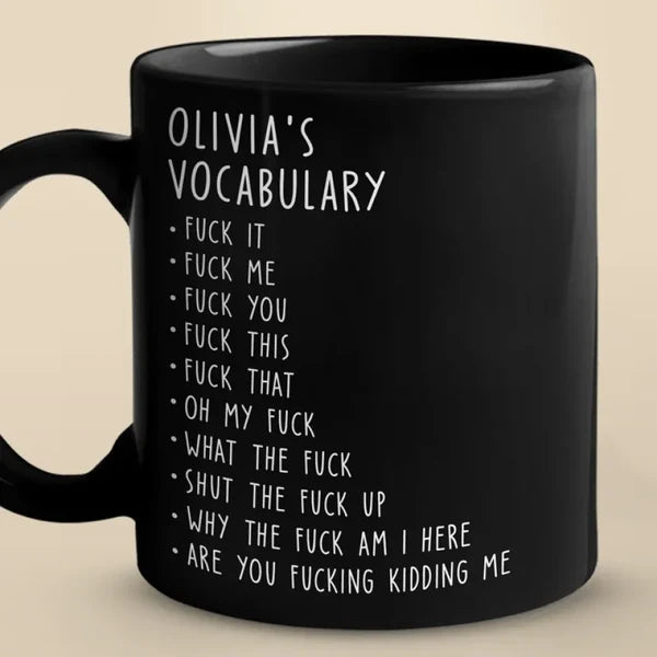 My Work Lexicon - Personalized Funny Black Mug