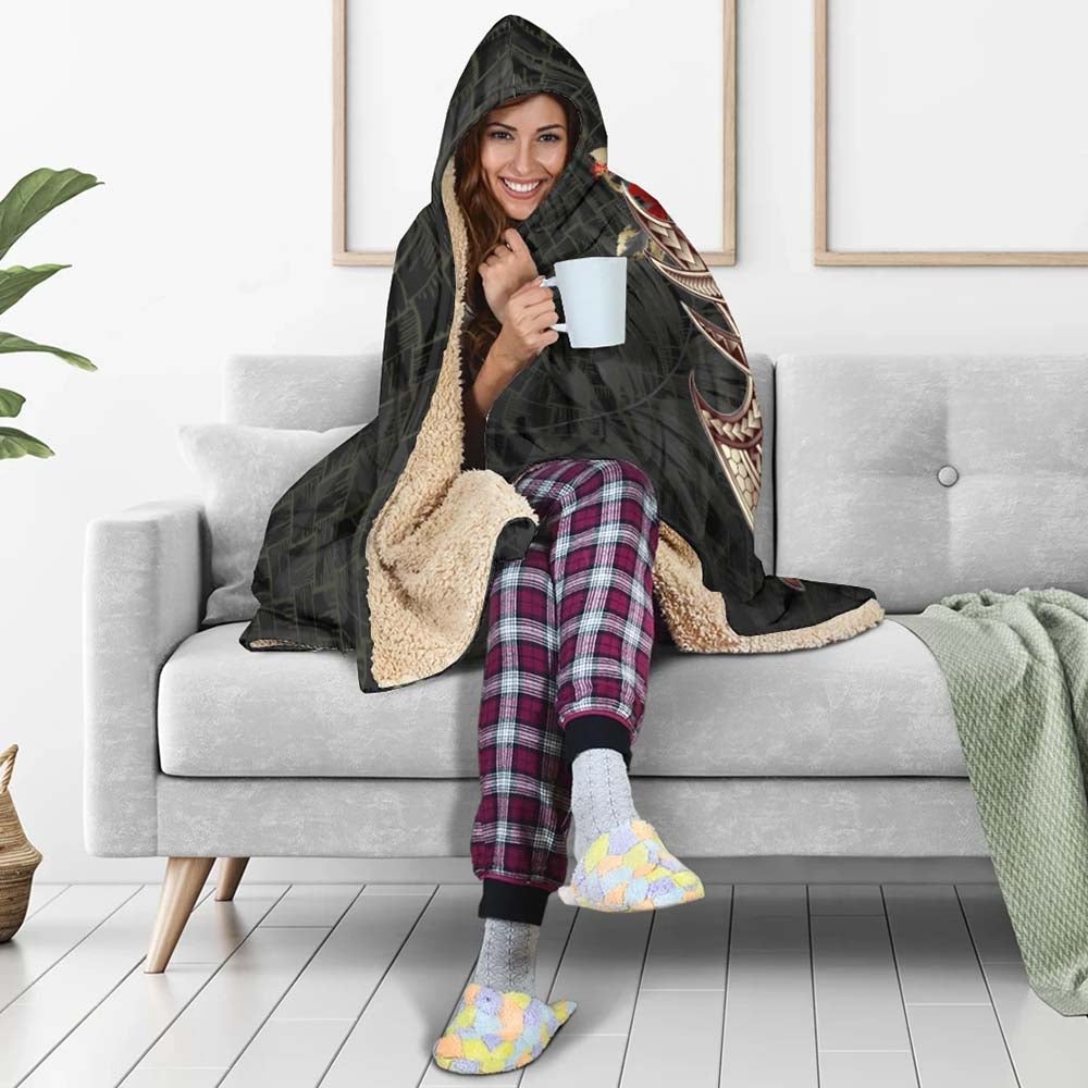 American Samoa Custom Personalised Hooded Blanket - Polynesian Tribal Vintage Style-Myprintsy