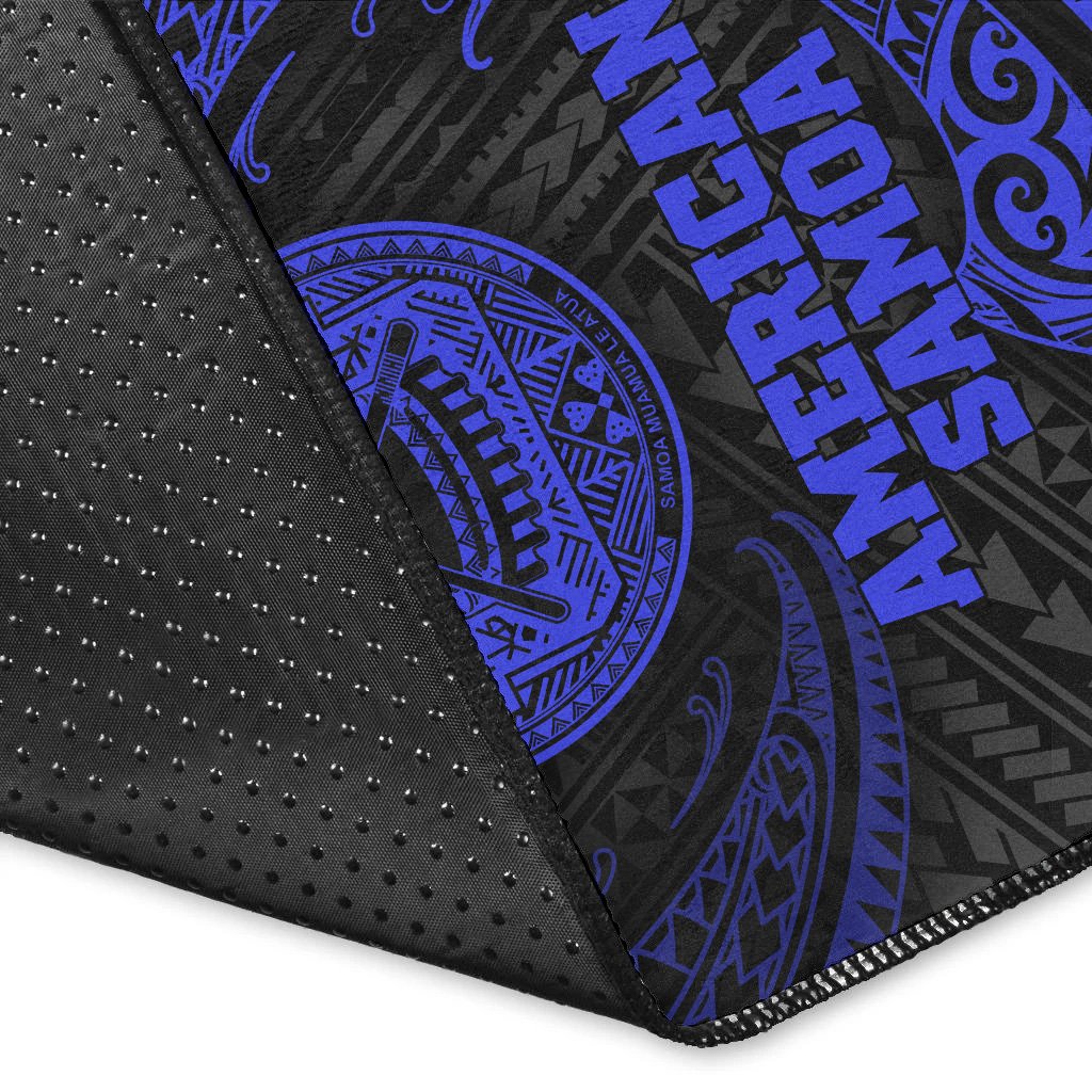 American Samoa Polynesian Area Rug - Blue Tribal Wave-Myprintsy