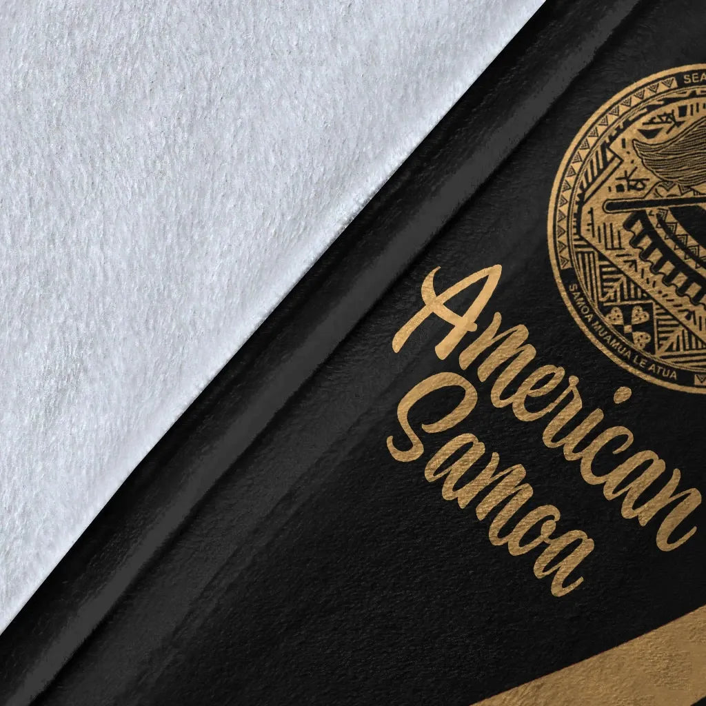 American Samoa Premium Blanket - Gold Polynesian Tentacle Tribal Pattern-Myprintsy