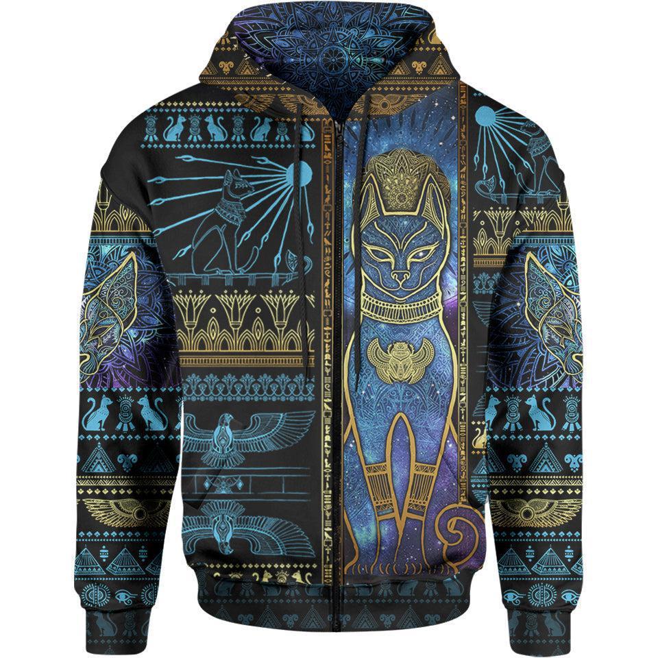 Bastet Zip Hoodie-Myprintsy