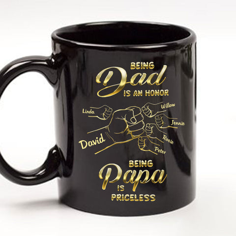 Being Grandpa Is An Honor Papa Is Priceless - Personalized Coffee Mug-Myprintsy
