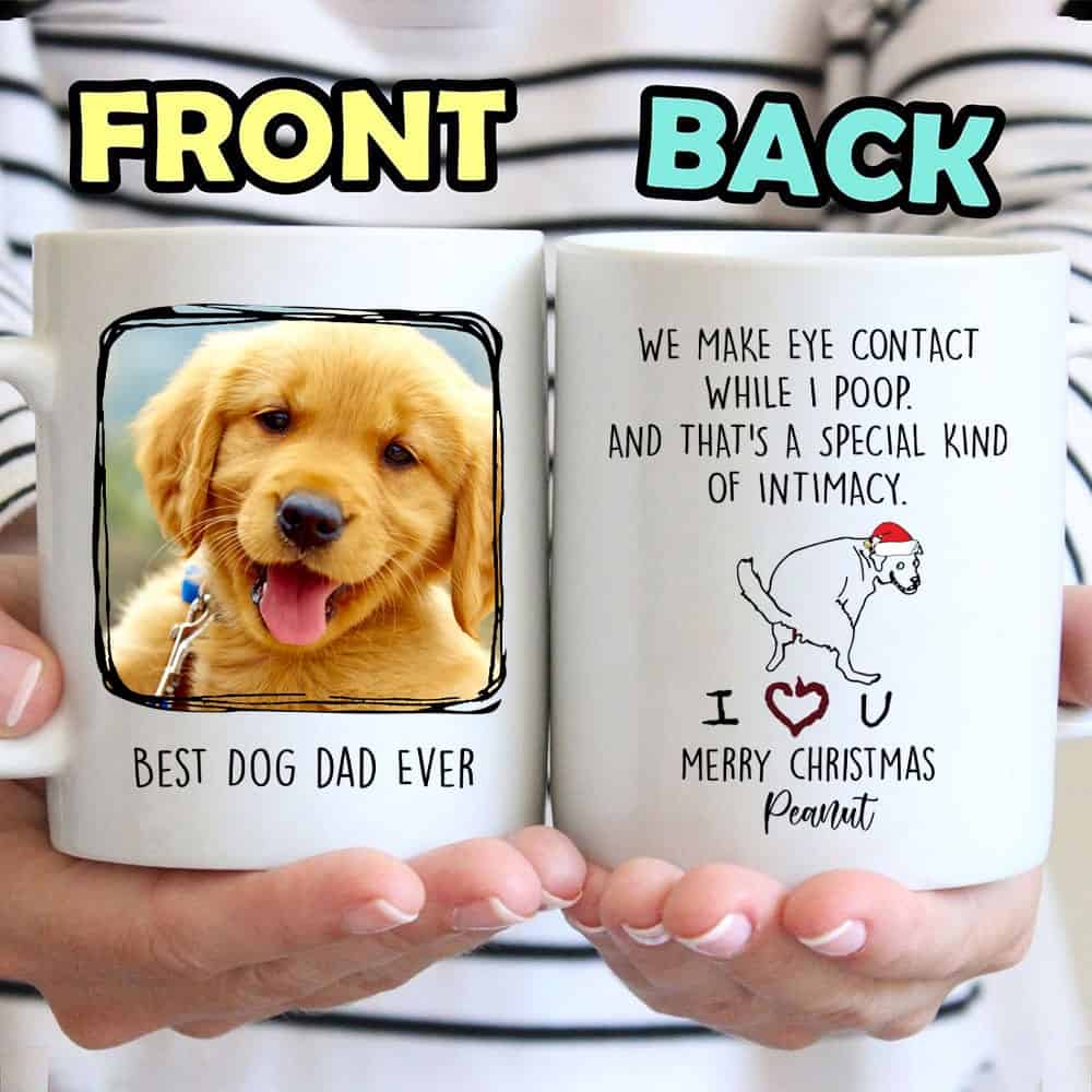 Best Dog Dad Ever Merry Christmas Peanut Custom Mug - Personalized Coffee Mug - Christmas's Gift-Myprintsy