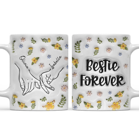 Bestie Forever Floral - Personalized 3D Mug-Myprintsy
