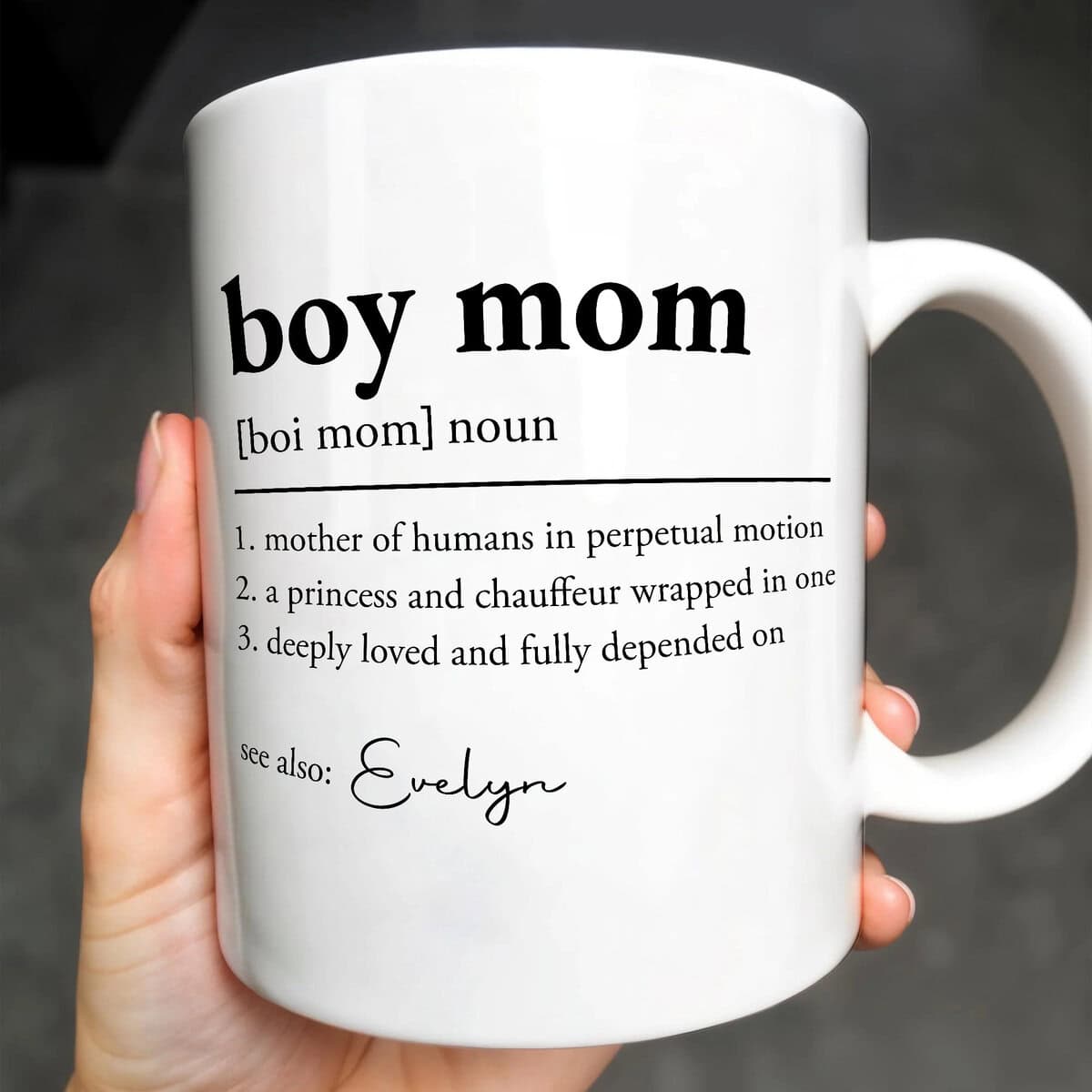 Boy Mom Deeply Loved And Fully Depand On - Personalized Coffee Mug - Gift For Boy Mom-Myprintsy