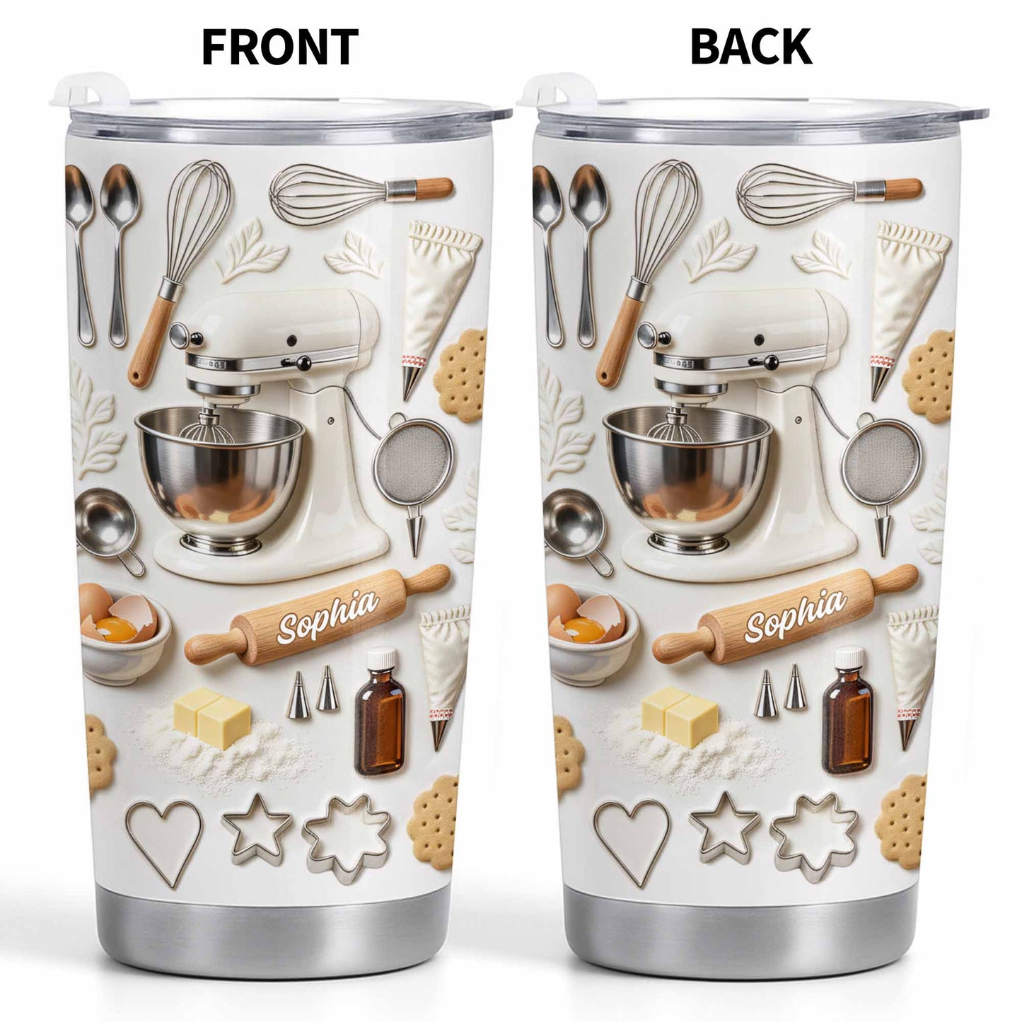 Baking Themed - Personalized Stainless Steel Tumbler - Gift For Bakers