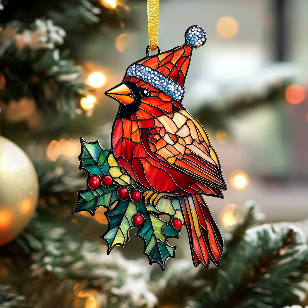 Christmas Cardinal Mica Ornament VTQ-Myprintsy