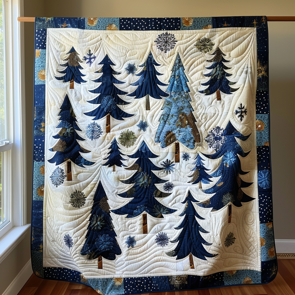 Christmas Tree Patterned Quilted Blanket PD VTQ-Myprintsy