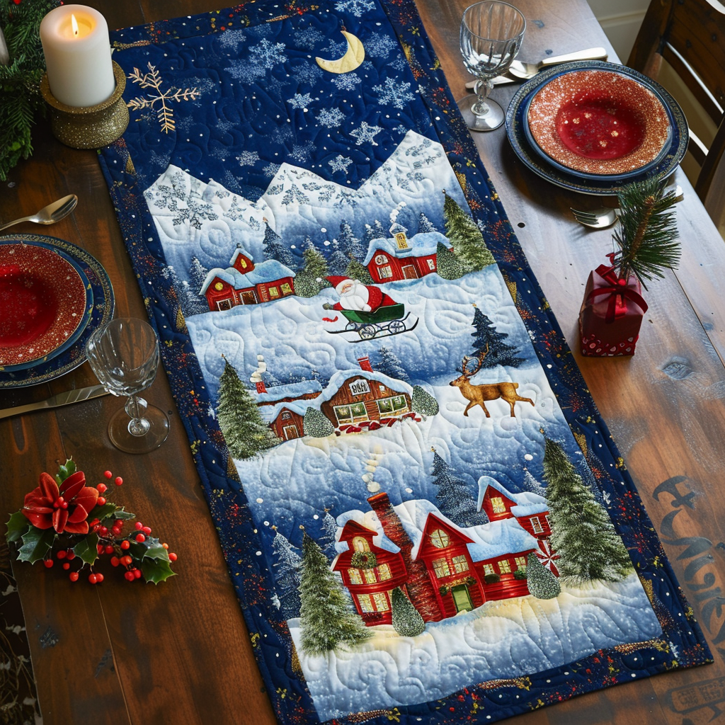 Christmas Village Quilted Table Runner VTQ-Myprintsy