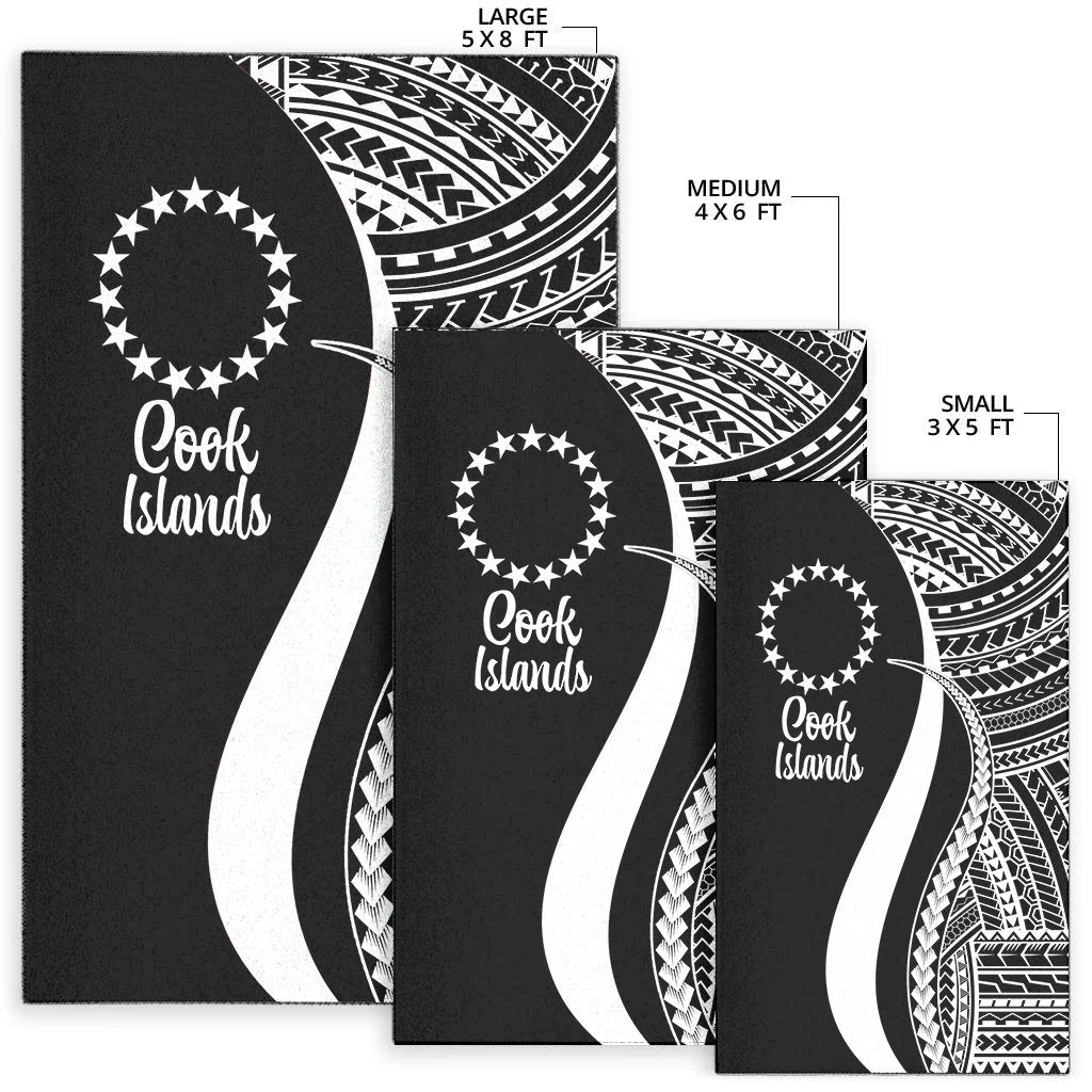 Cook Islands Area Rug - White Polynesian Tentacle Tribal Pattern-Myprintsy