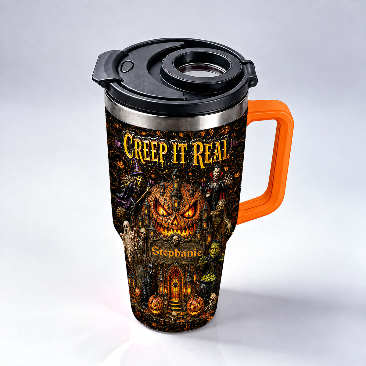 Creep It Real - Personalized Halloween 40oz Tumbler With Straw - Gift For Halloween TEST-Myprintsy