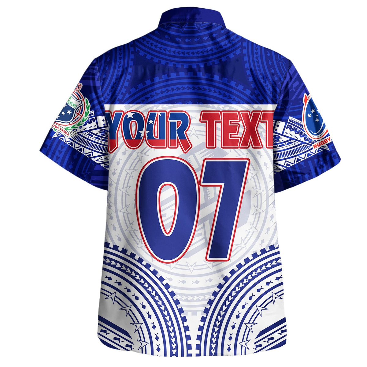 (Custom Personalised) Samoa Rugby Toa Samoa Blue Style Hawaiian Shirt-Myprintsy