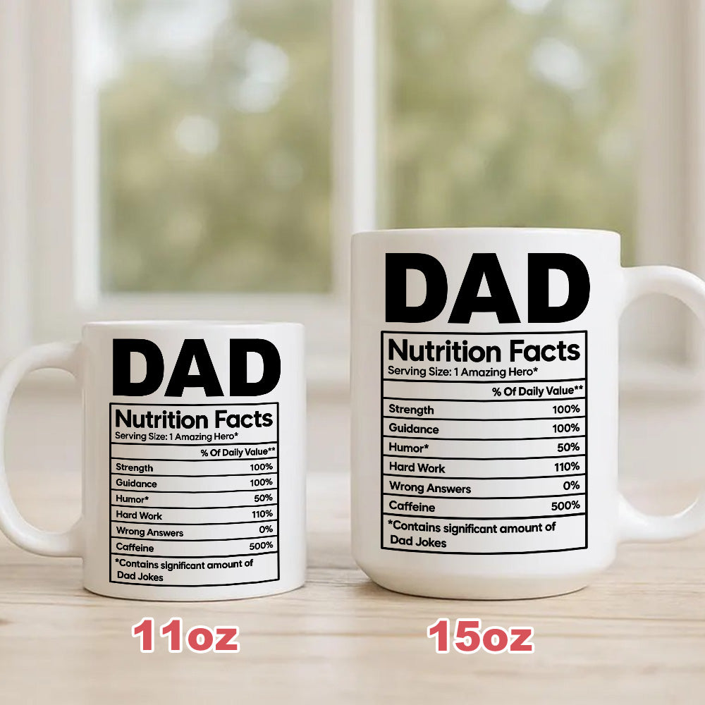 Dad Nutrition Facts Contains Dad Jokes- Personalized Coffee Mug - Gift For Dad-Myprintsy