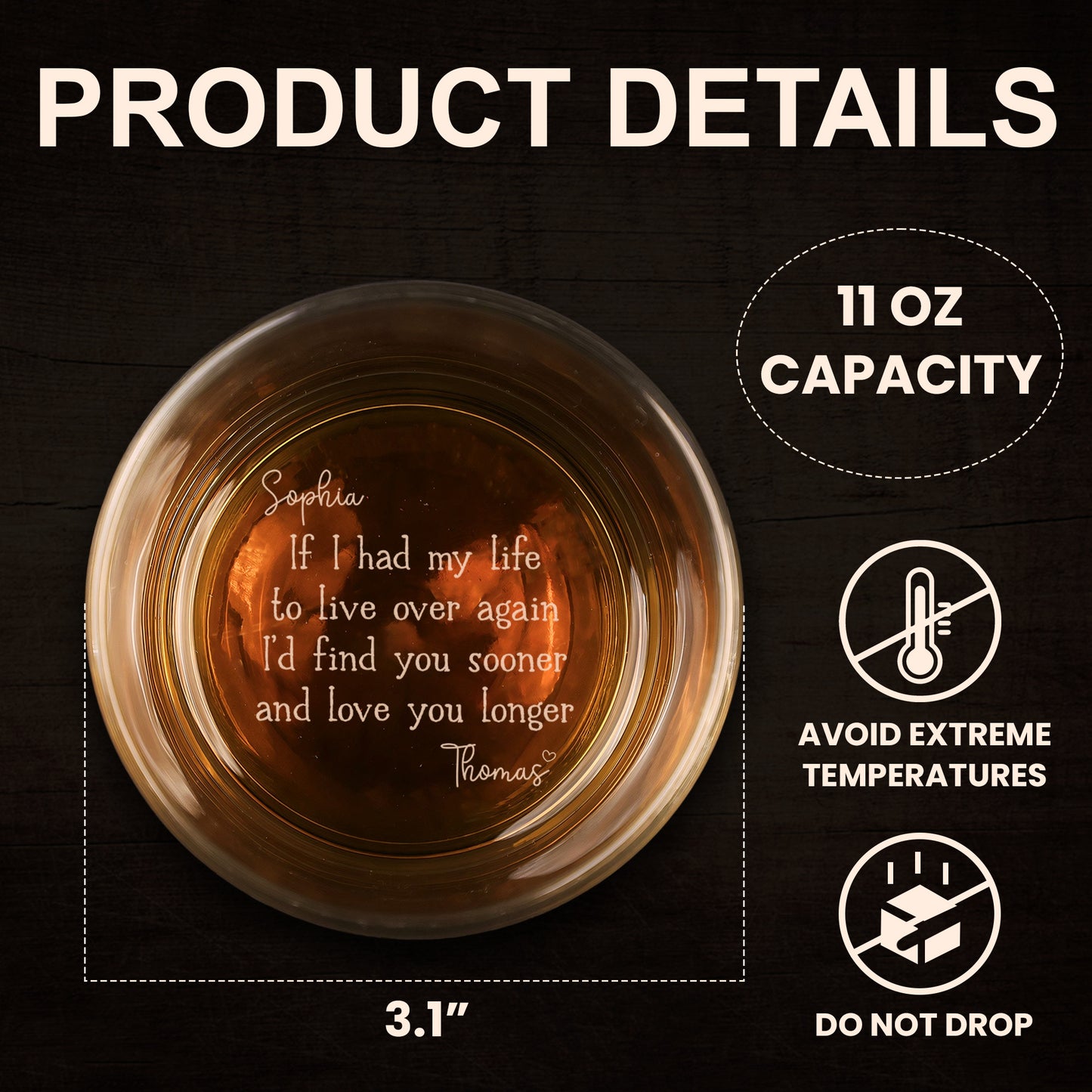 I’d Find You Sooner and Love You Longer – Gift for You and Your Partner - Personalized Engraved Whiskey Glass