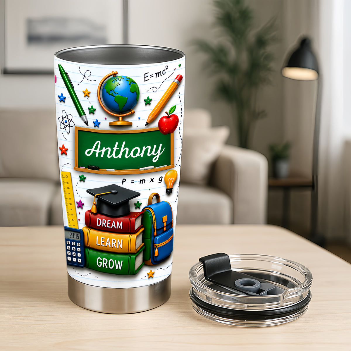 Dream Learn Grow - Personalized Tumbler Cup-Myprintsy