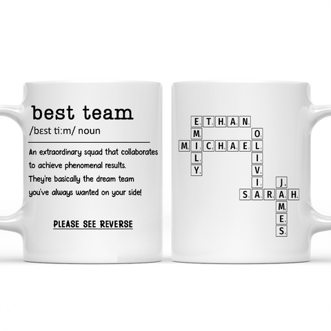 Best Team Crossword - Personalized Coffee Mug
