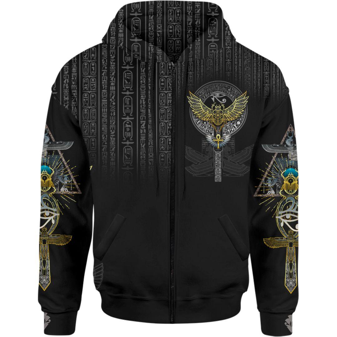 Egyptian Scarab Zip Hoodie