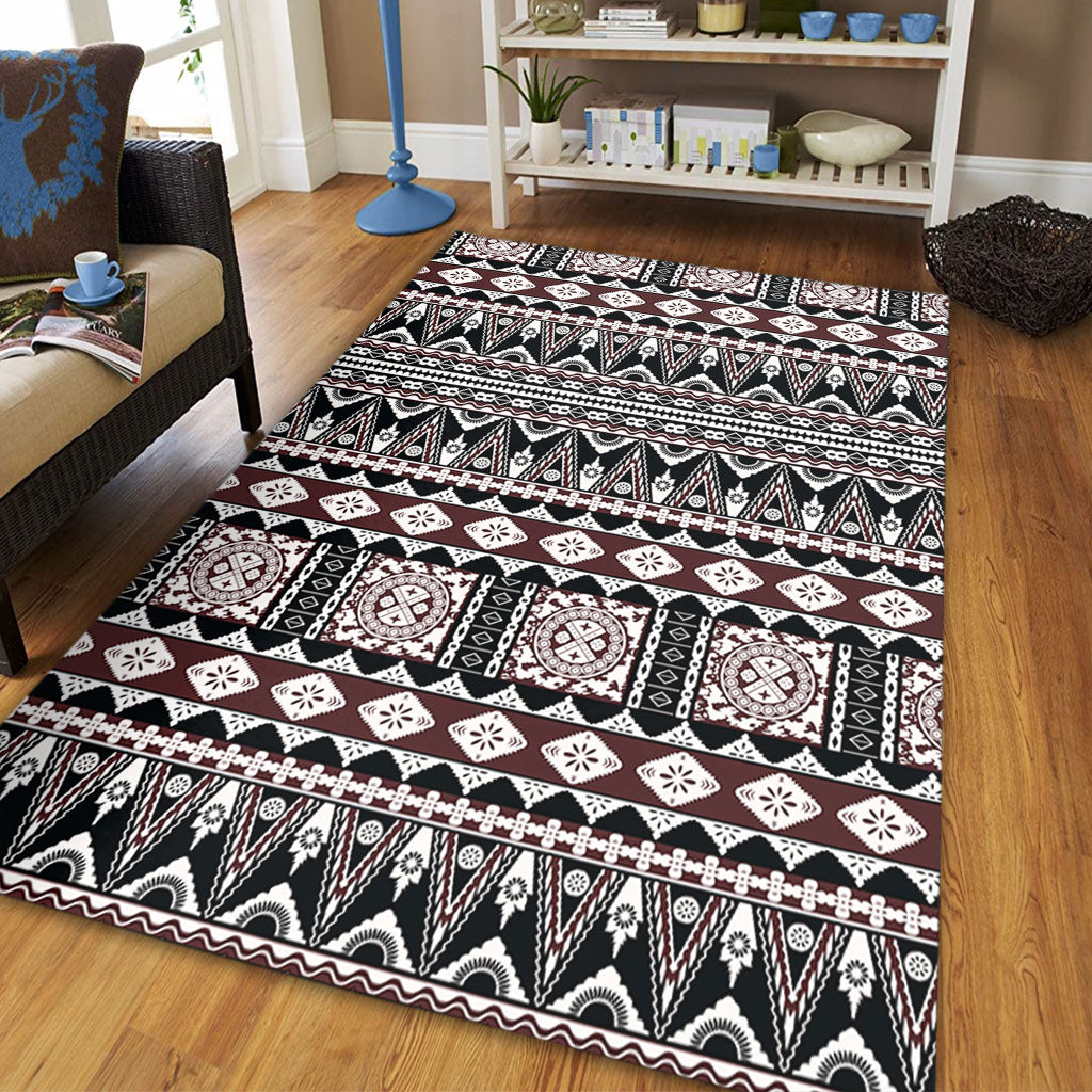 Fiji Area Rug Bula Fiji Masi Motif Brown Color Design-Myprintsy