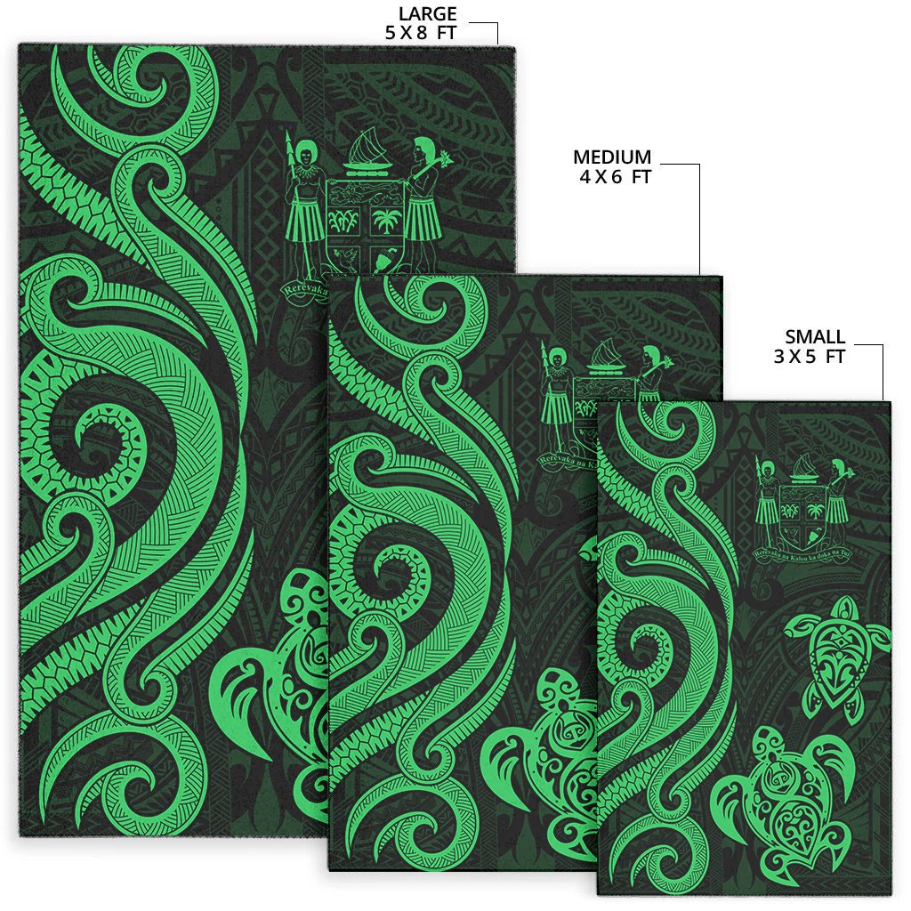 Fiji Area Rug - Green Tentacle Turtle Crest-Myprintsy