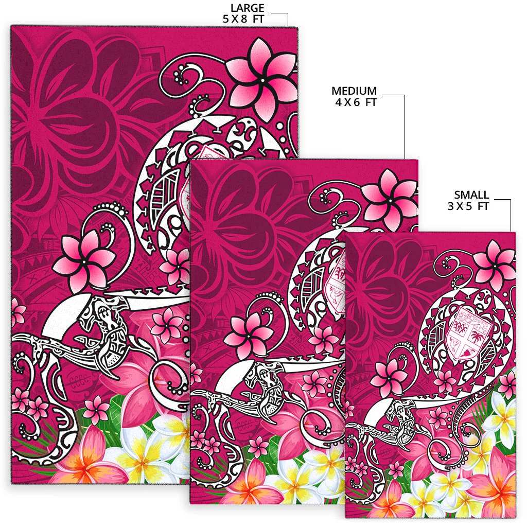 Fiji Area Rug - Turtle Plumeria (Pink)-Myprintsy