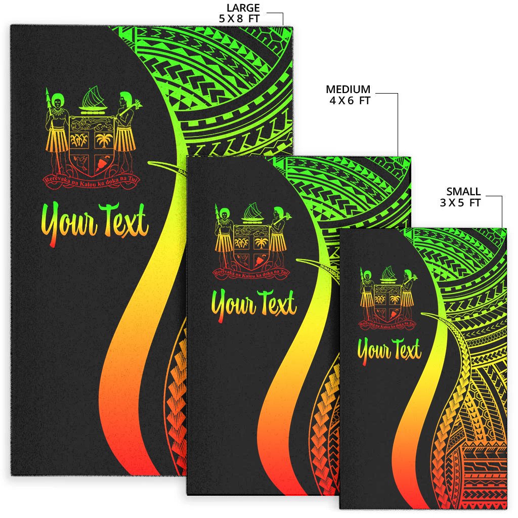 Fiji Custom Personalised Area Rug - Reggae Polynesian Tentacle Tribal Pattern Crest-Myprintsy