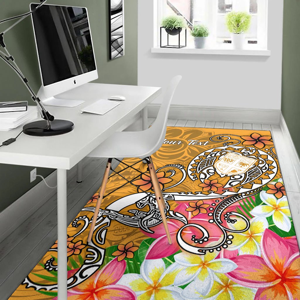 Fiji Custom Personalised Area Rug - Turtle Plumeria (Gold)-Myprintsy