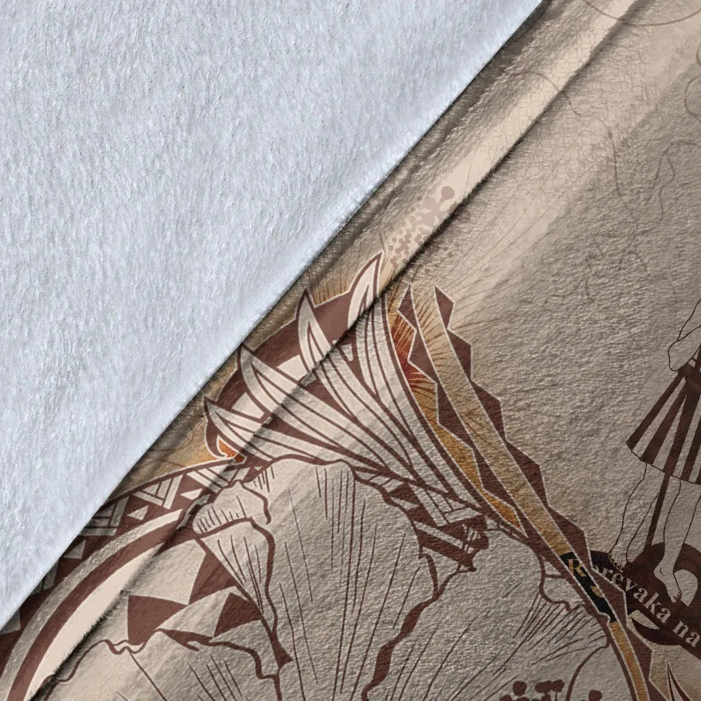 Fiji Premium Blanket - Hibiscus Flowers Vintage Style-Myprintsy