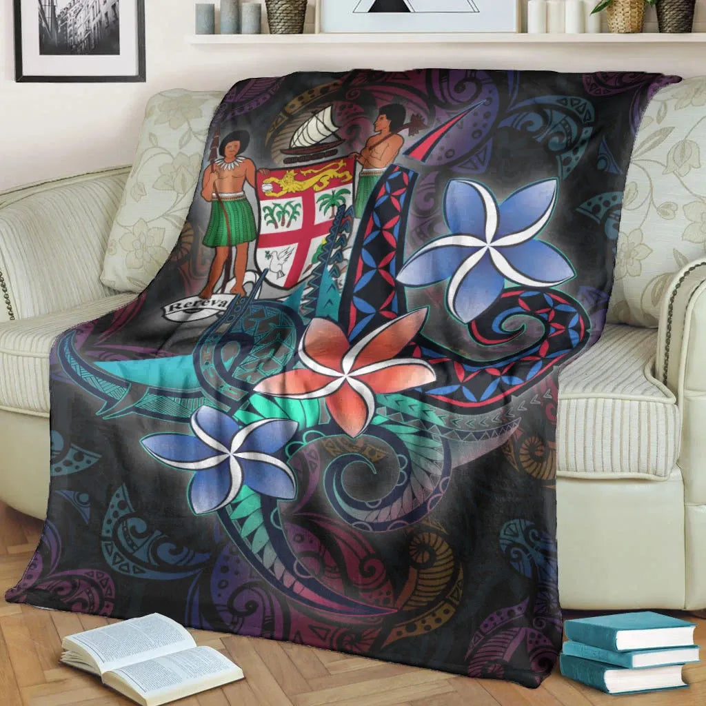 Fiji Premium Blanket - Plumeria Flowers Style-Myprintsy