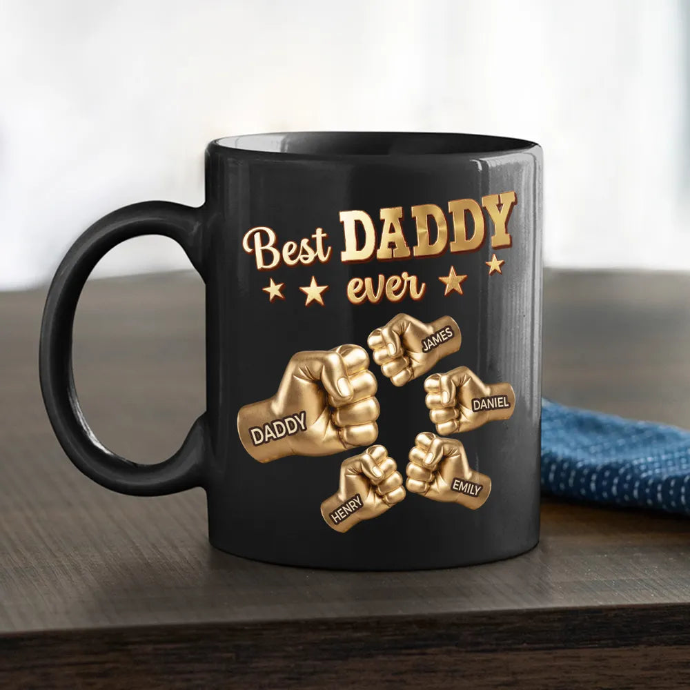 Gold Best Dad Ever - Personalized Coffee Mug-Myprintsy
