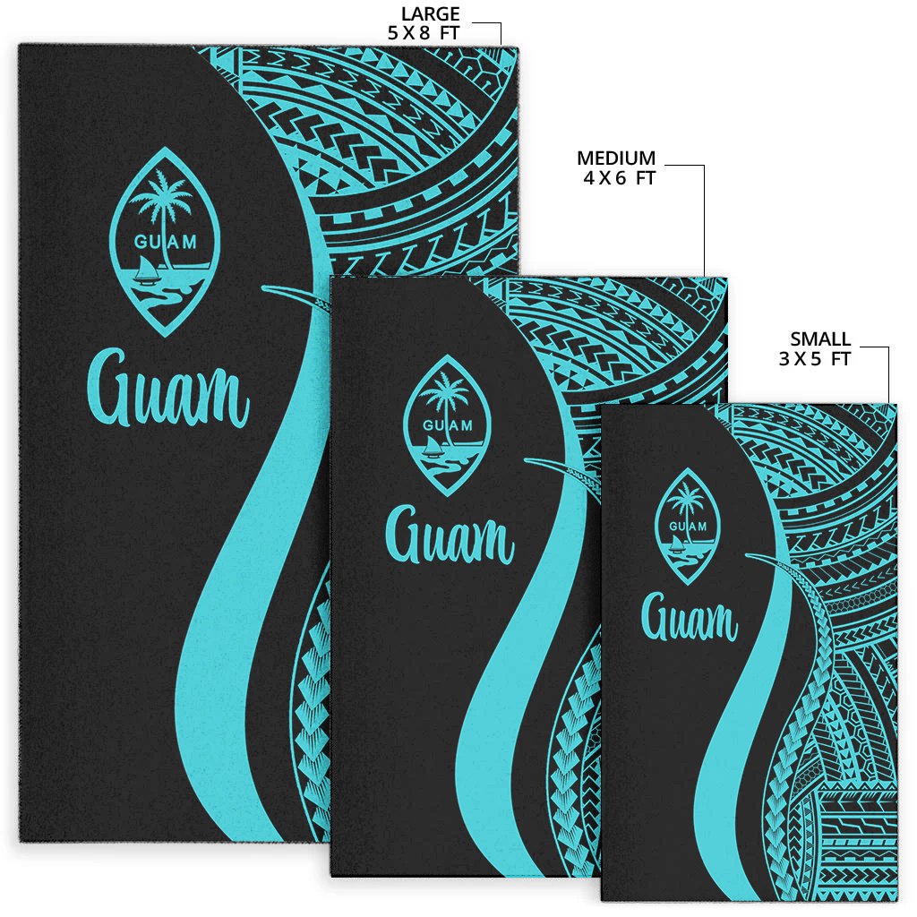 Guam Area Rug - Turquoise Polynesian Tentacle Tribal Pattern-Myprintsy