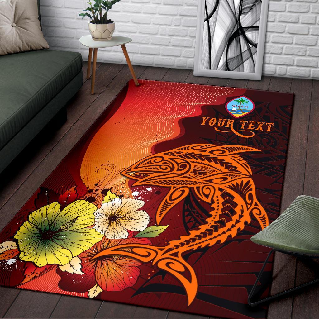 Guam Custom Personalised Area Rugs - Tribal Tuna Fish-Myprintsy
