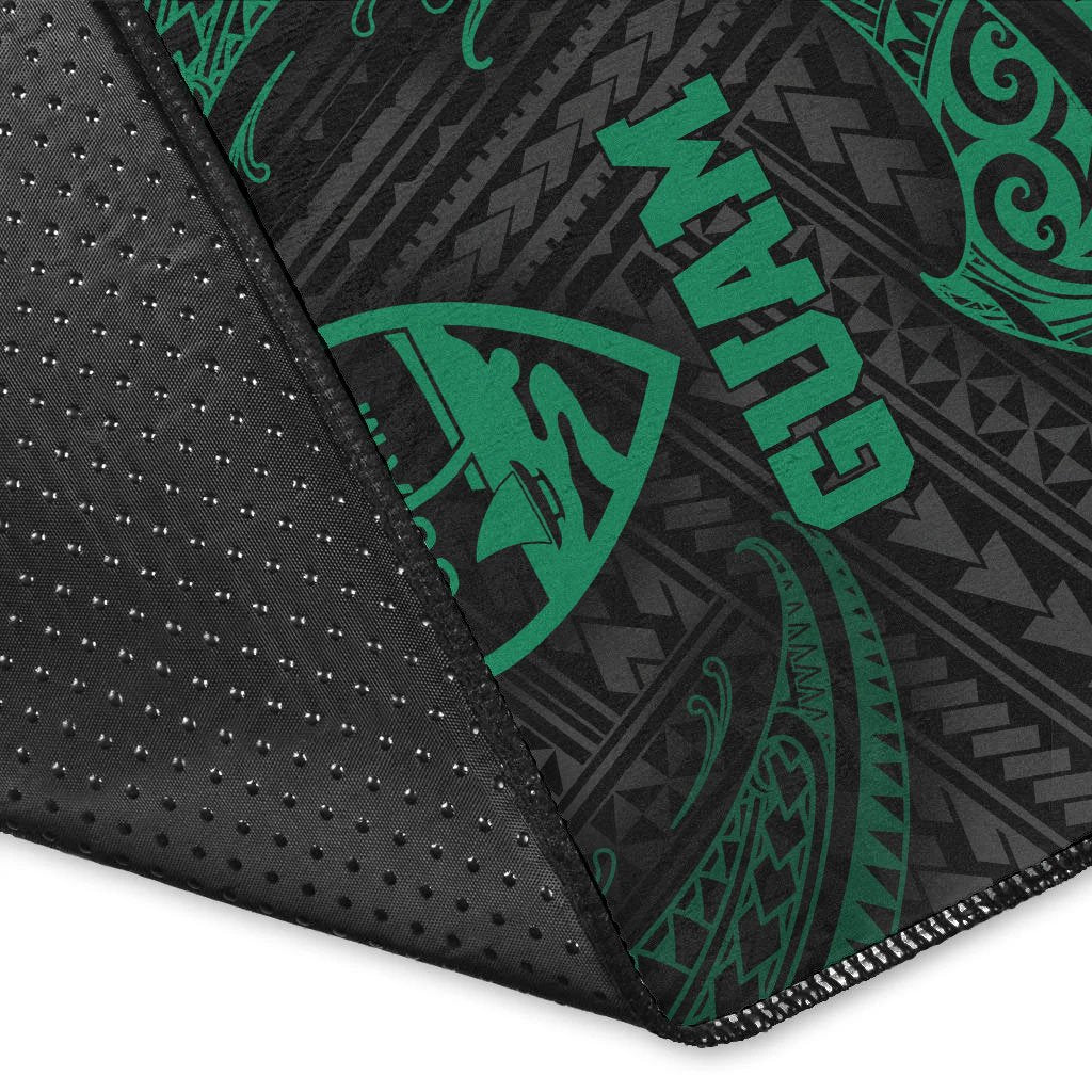 Guam Polynesian Area Rug - Green Tribal Wave-Myprintsy