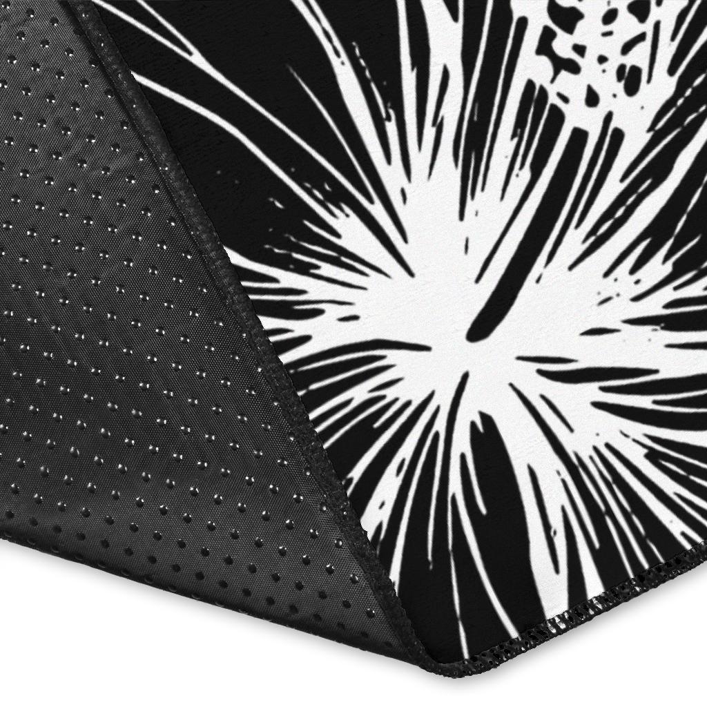 Guam Polynesian Area Rug - Summer Plumeria (Black)-Myprintsy