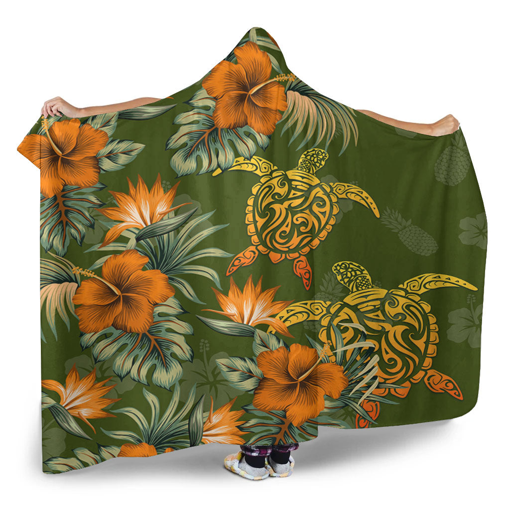 Polynesian Hooded Blanket Polynesian Tropical Summer