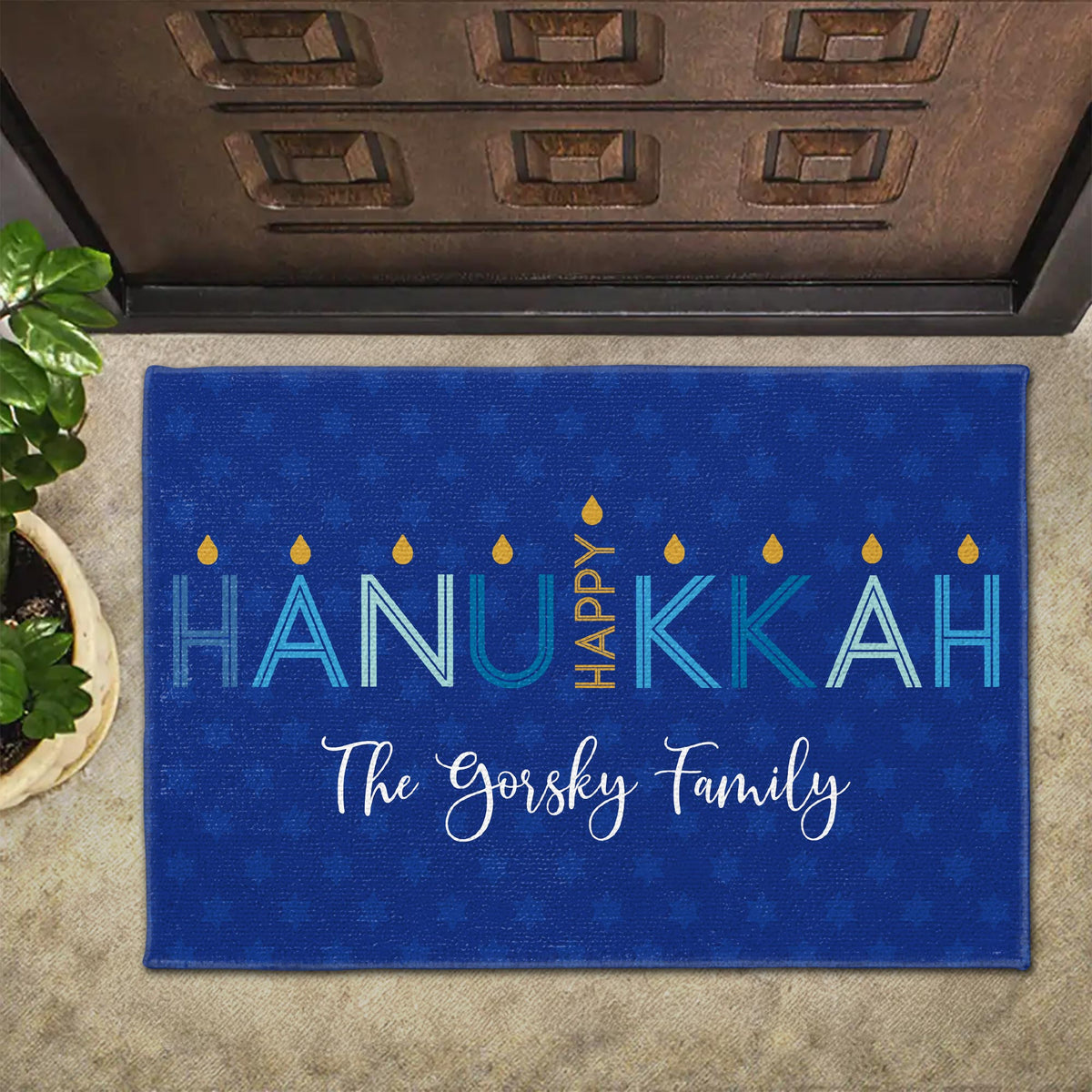 Hanukkah - Personalized Doormat-Myprintsy