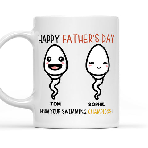 Happy Father's Day From Your Swimming Champion - Personalized Coffee Mug-Myprintsy
