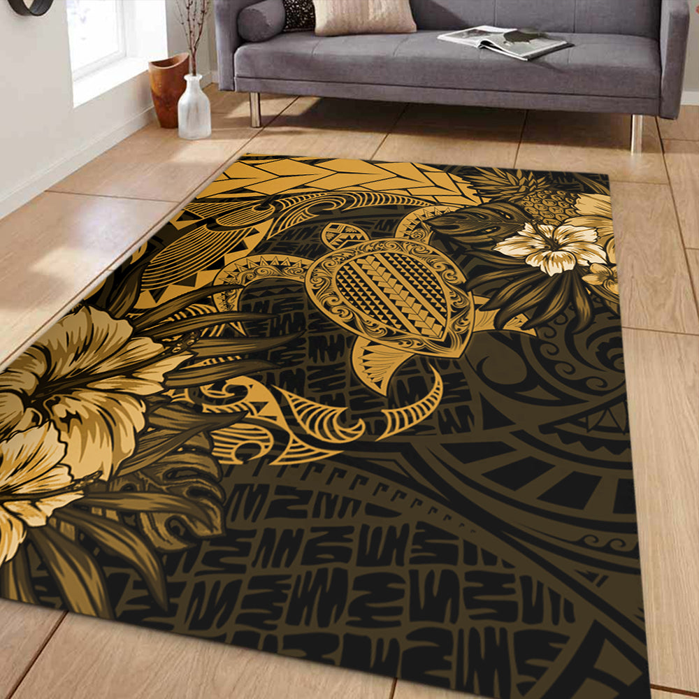 Hawaii Area Rug Hawaii Polynesian Turtle Tropical Golden-Myprintsy