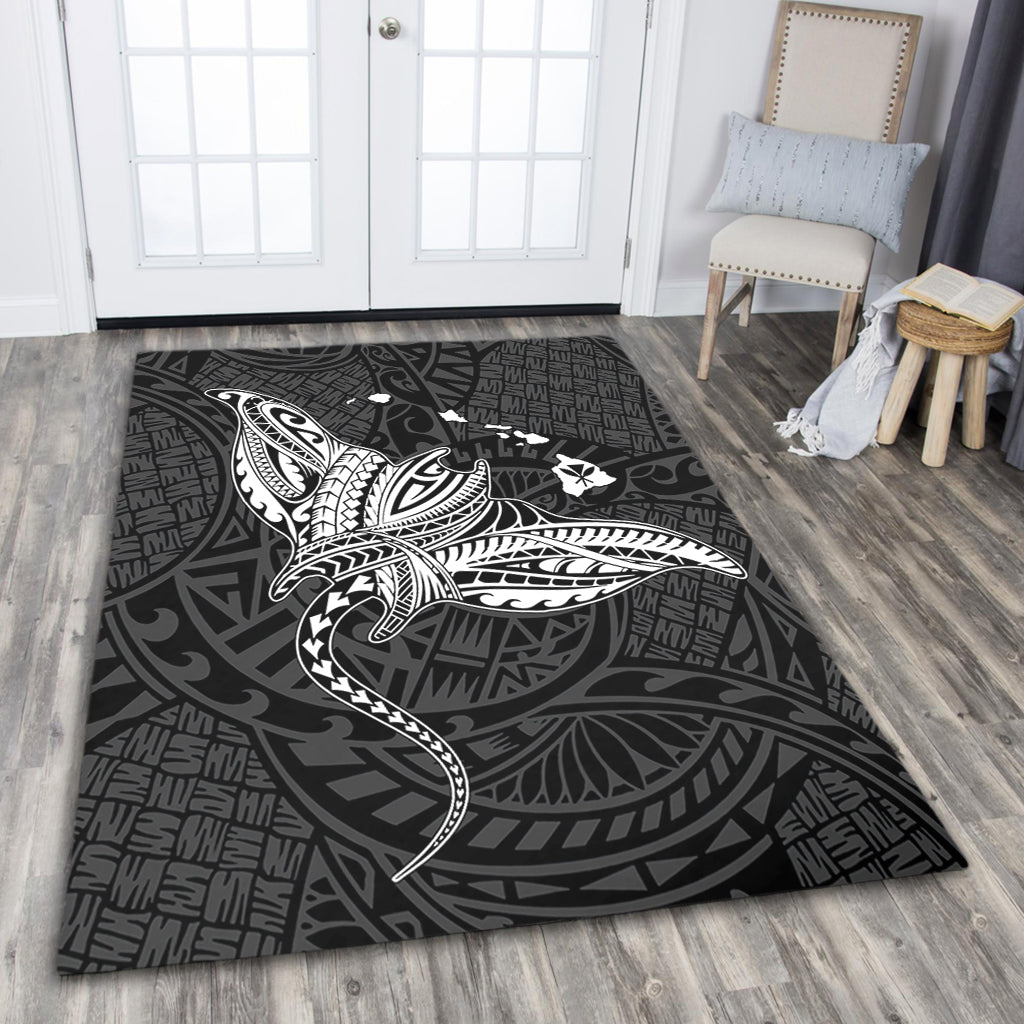 Hawaii Area Rug Hawaiian Map Polynesian Tribal Ray Tattoo-Myprintsy