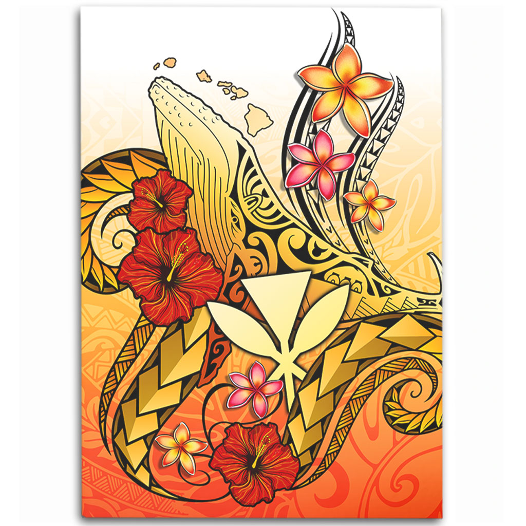 Hawaii Area Rug Humpback Whale with Hibiscus Plumeria-Myprintsy